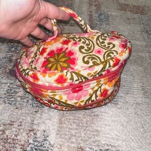 Vera Bradley Floral Cosmetic Bag - Pink, Green, Cream